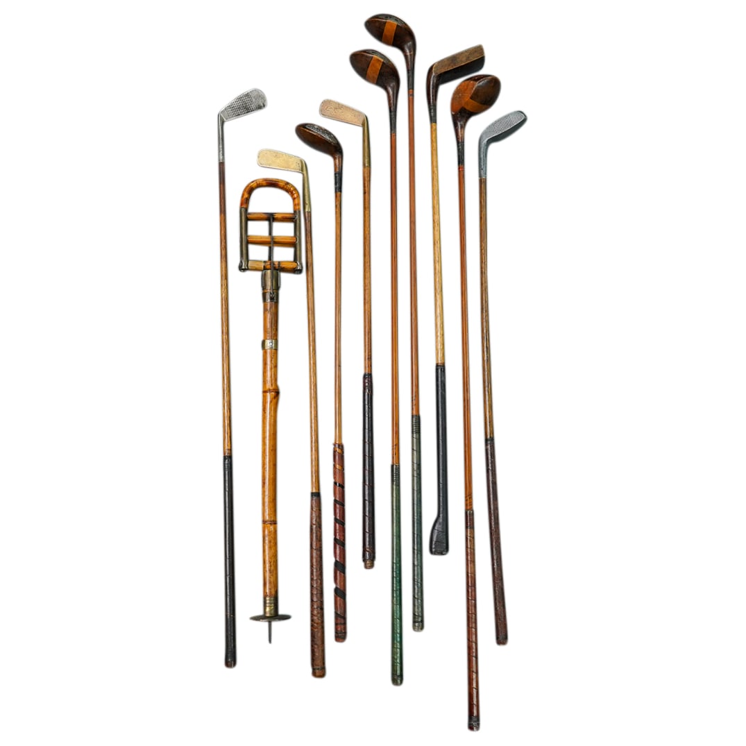 (10 Pc) Ex Bernie Madoff Estate Vintage Golf Clubs & Golf Chair (1 of 18)