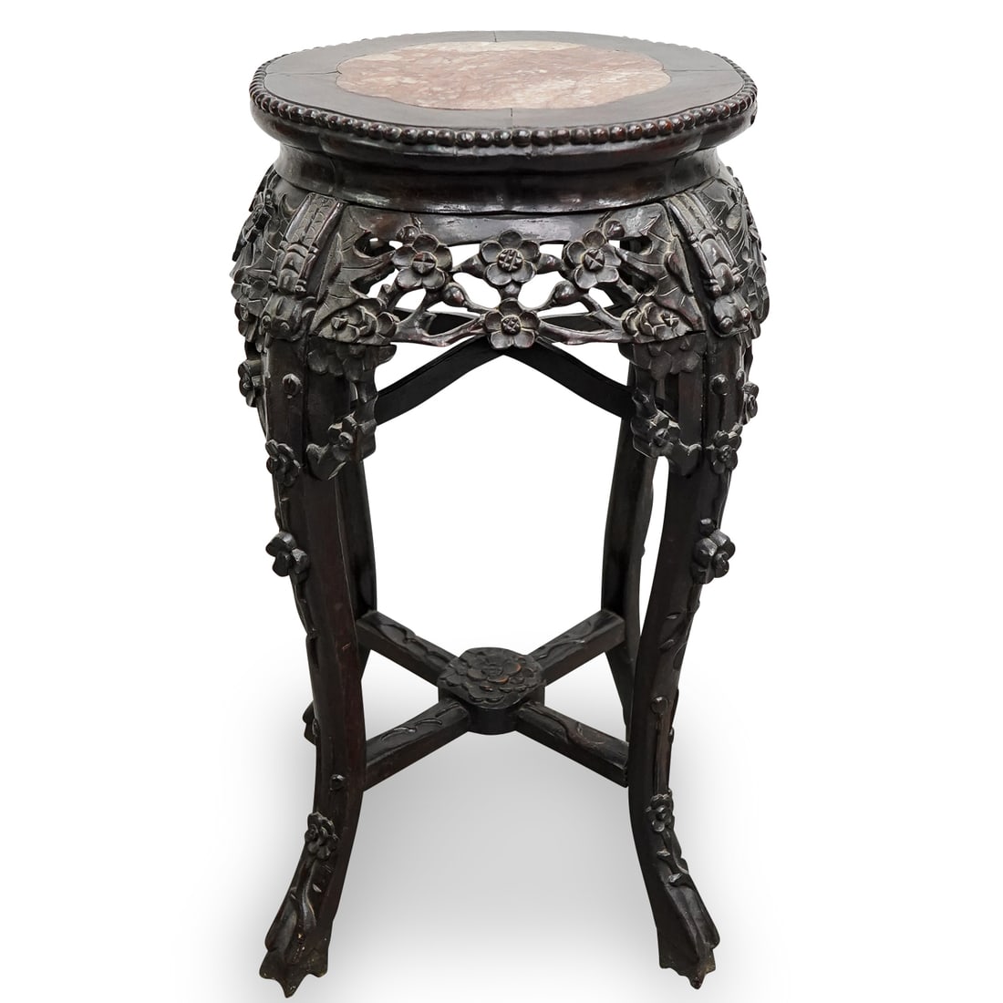 Chinese Marble & Wood Side Table (1 of 12)