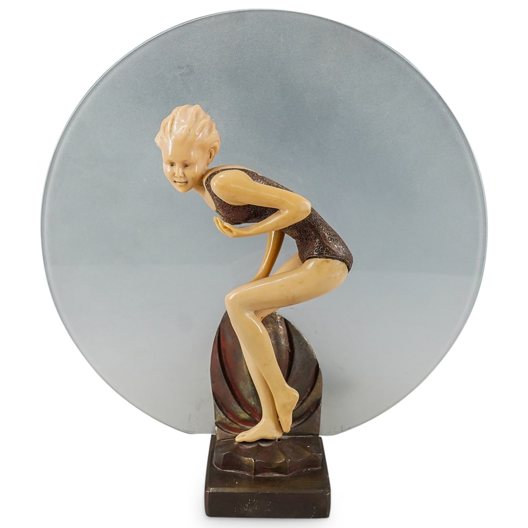 Art Deco Composite And Bronze Figural Table Lamp (1 of 8)