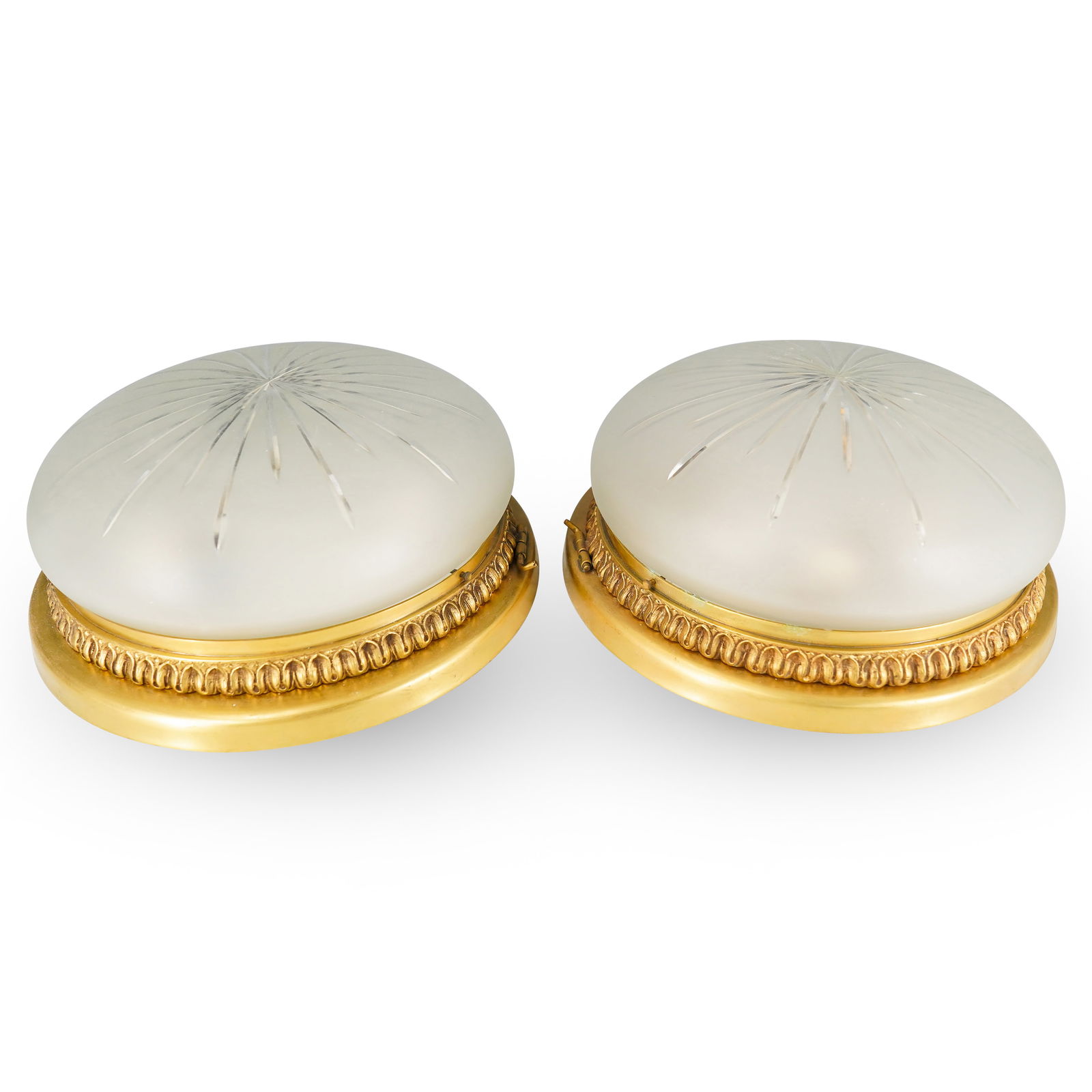 Pair of Vintage Glass Flush Mount Lights (1 of 9)