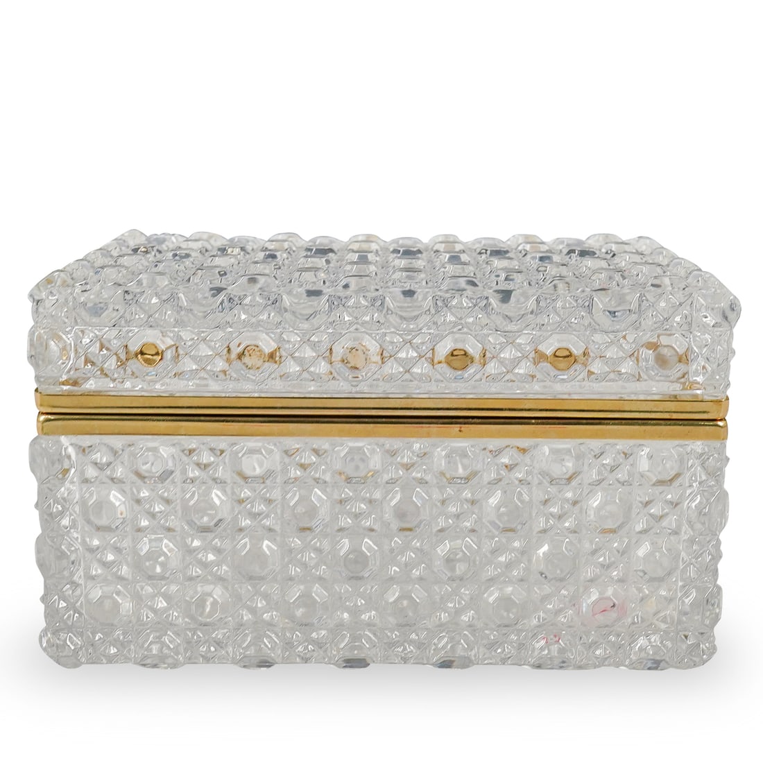 Gilt Metal Mounted Baccarat Style Crystal Box (1 of 12)