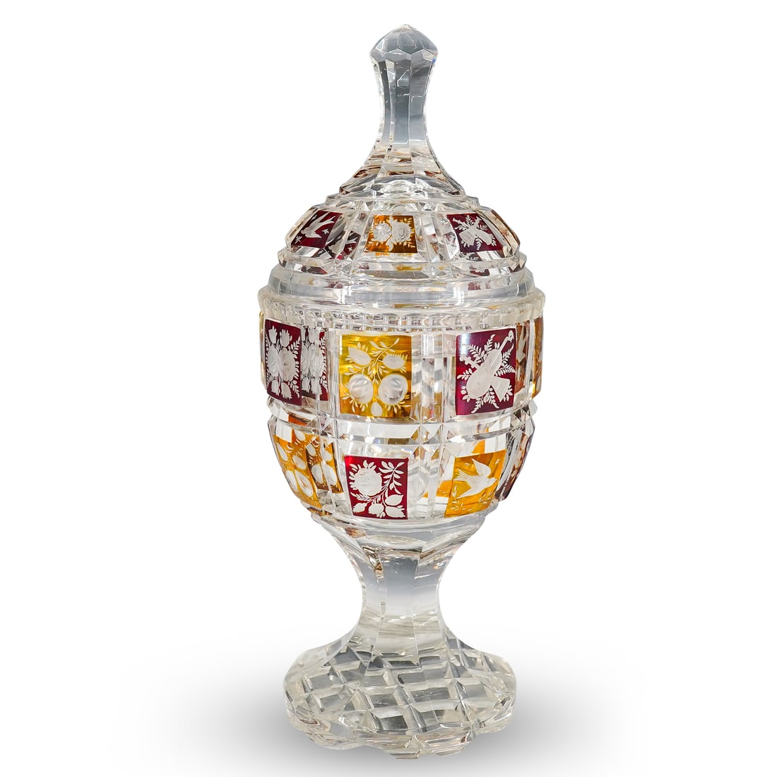 Antique Bohemian Cut Glass Urn Bon Bon Dish (1 of 11)