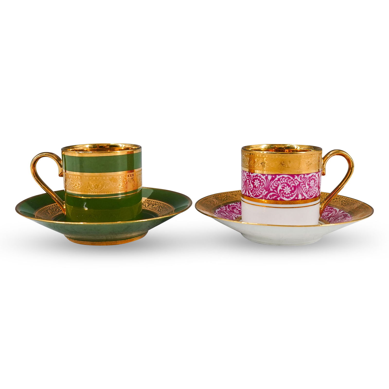 (2 Pc) Limoges Porcelaine D'Art Espresso Cups & Saucers (1 of 17)