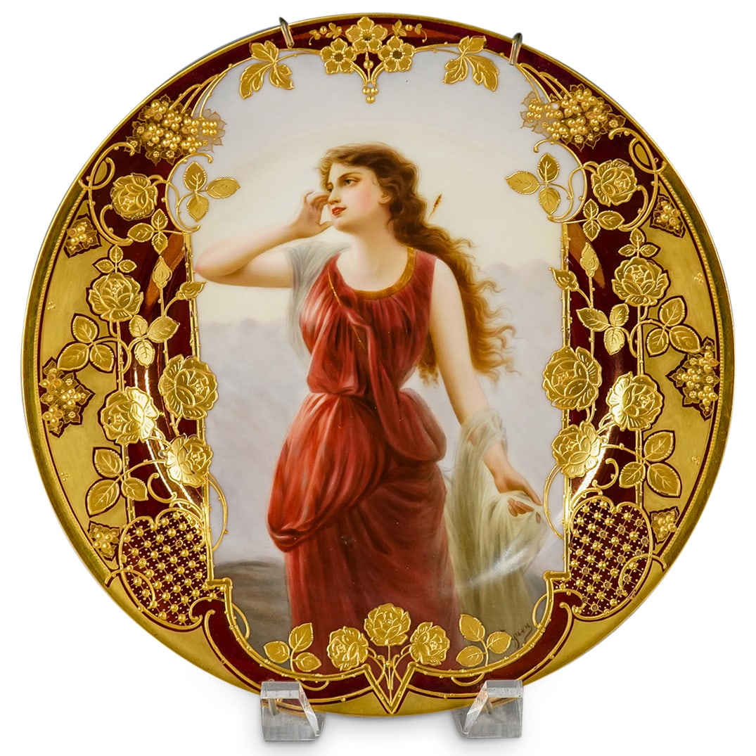 Antique Royal Vienna Porcelain Hand Painted Plate Echo (1 of 6)