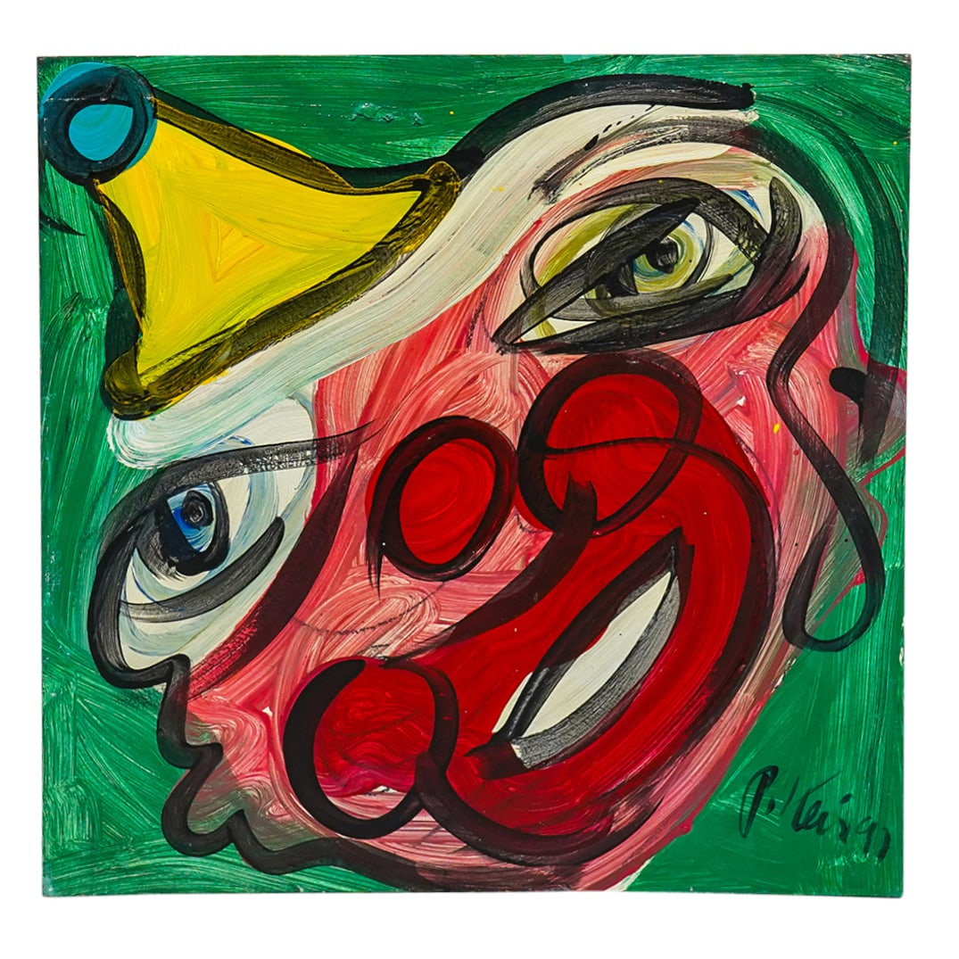 Peter Robert Keil (German, B. 1942) Clown Portrait Oil On Board (1 of 8)