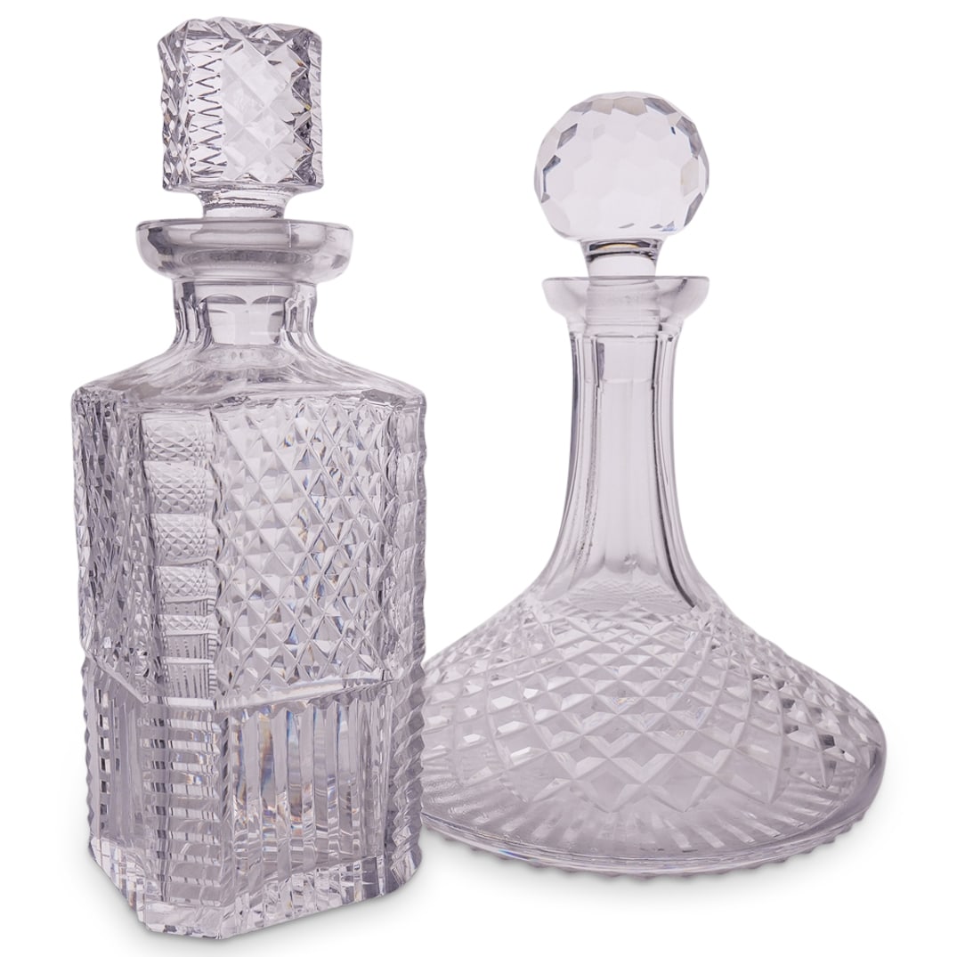 (2 Pc) Clear Crystal Decanters (1 of 17)