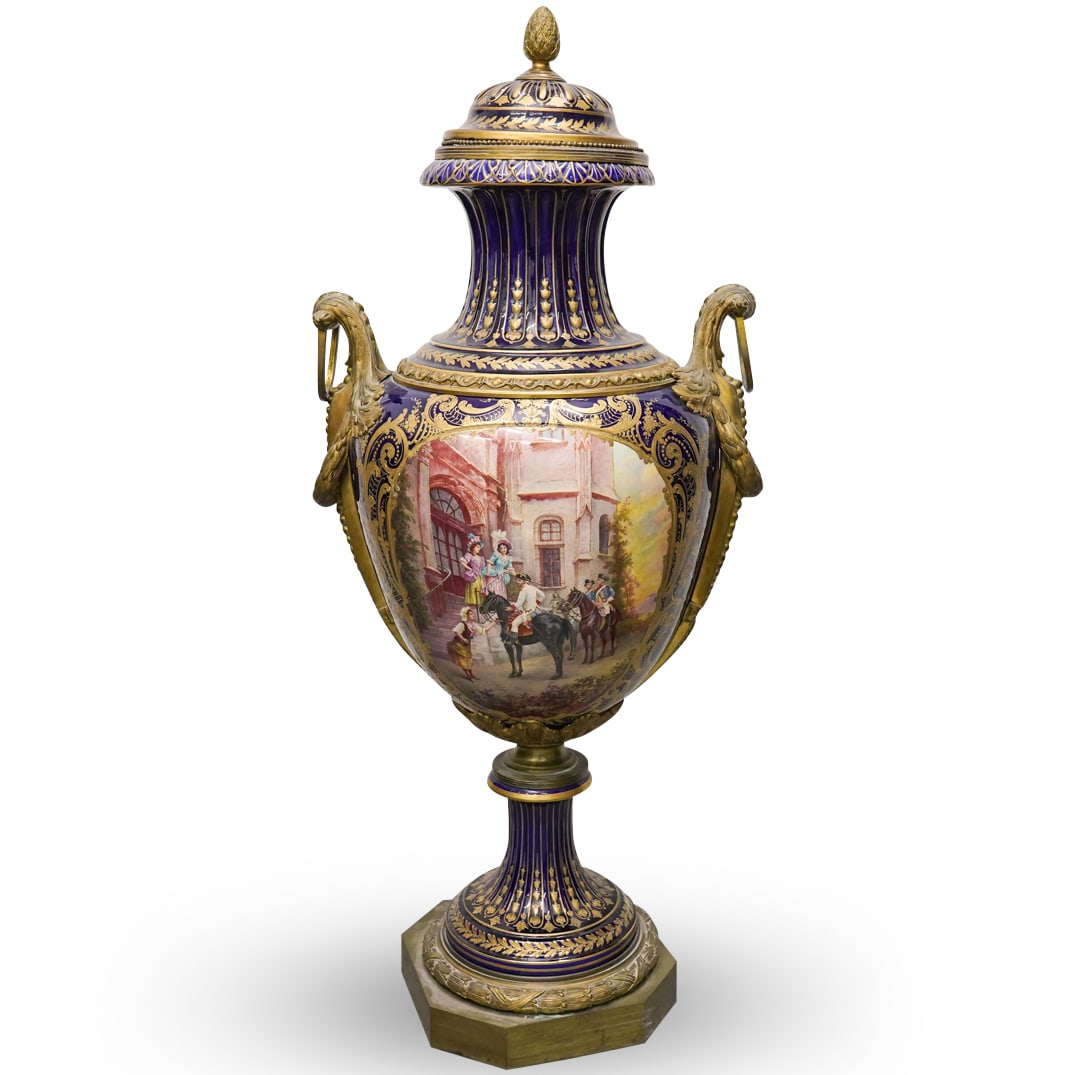 Antique French Sevres Porcelain & Bronze Urn (1 of 10)