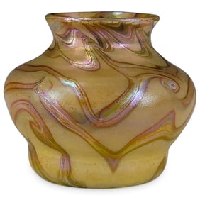 Tiffany Glass Yellow Favrile Bud Vase