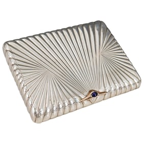 Russian Gold Mounted Silver Cigarette Case (St. Petersburg)