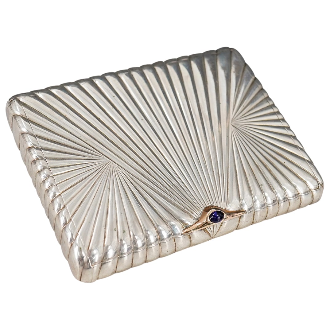 Russian Gold Mounted Silver Cigarette Case (St. Petersburg) (1 of 9)