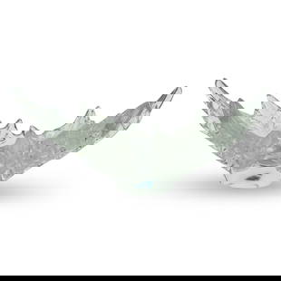 Lalique Champs Elysees Leaf Bowl: DESCRIPTION: Lalique champs elysees leaf bowl, a frosted and clear glass bowl molded with two juxtaposed leaves. Engraved "Lalique France" CIRCA: 20th Cent. ORIGIN: France DIMENSIONS: H: 7.5" W: