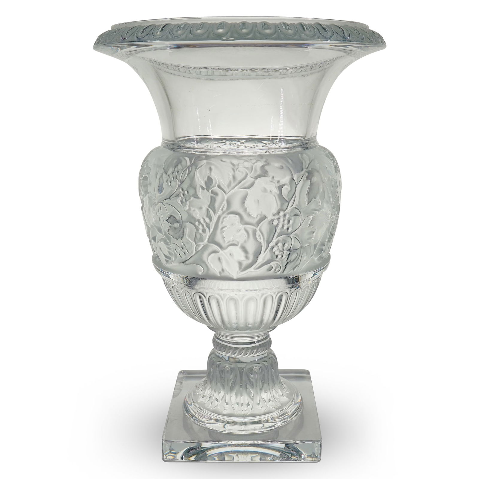 Lalique Crystal 'Versailles' Footed Vase (1 of 8)