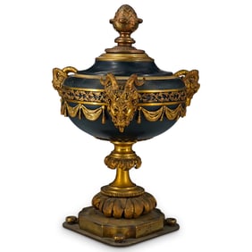 French Empire Gilt Bronze and Cobalt Centerpiece