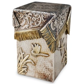 Russian Parcel Gilt Silver Trompe l'oeil Box