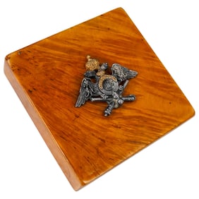 Silver & Gold-Mounted Karelin Birch Cigarette Case
