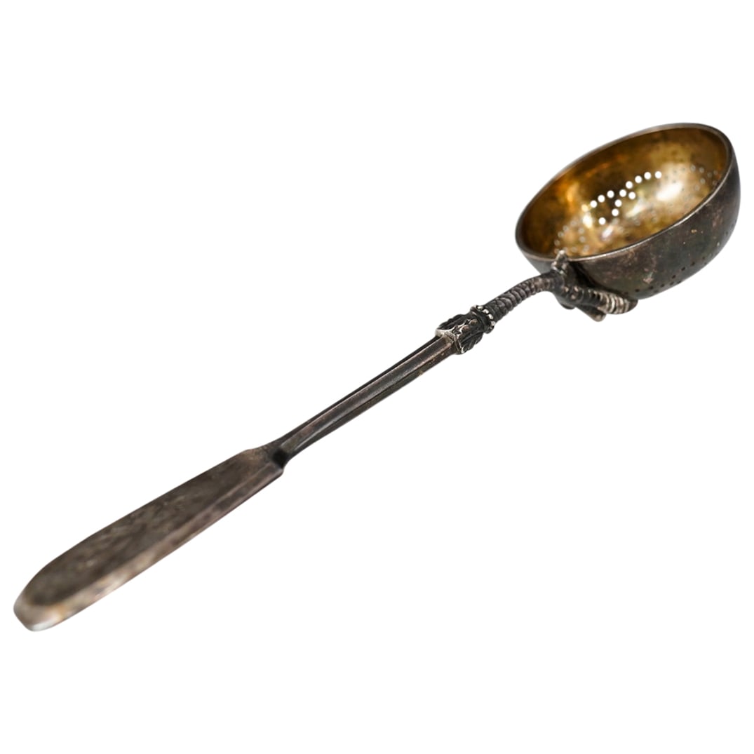 Russian Silver Gilt Tea Strainer (1 of 12)