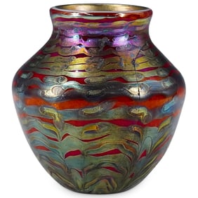 Tiffany Glass Red Favrile Bud Vase