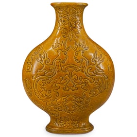 Antique English Dedham Chinoiserie Ceramic Pottery Vase