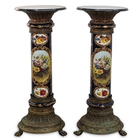 Limoges Porcelain Granite Topped Pedestals