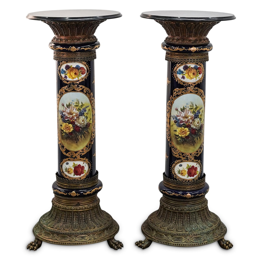 Limoges Porcelain Granite Topped Pedestals (1 of 11)