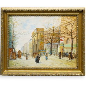 Andre Gisson (American, 1921–2003) Parisian Street Scene Oil On Canvas