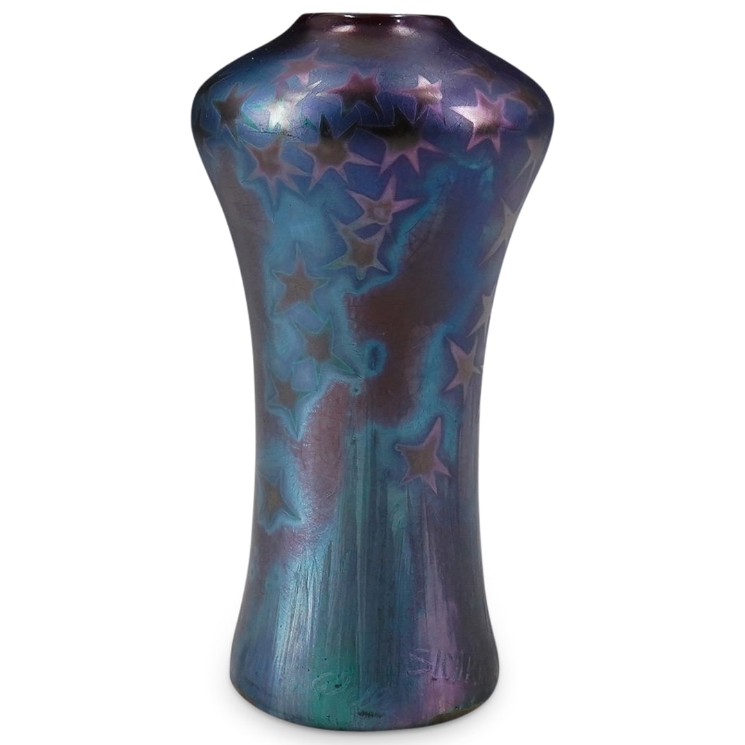 Antique Weller Sicard Iridescent Ceramic Vase (1 of 4)