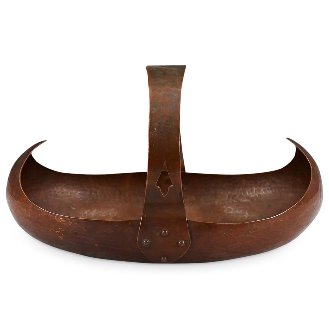 Dirk Van Erp (American, 1860-1933) Arts and Crafts Hammered Copper Basket (1 of 5)