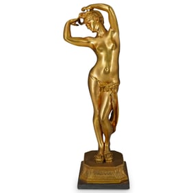 Edme Antony Paul Noel (French, 1845-1909) Gilt Bronze Nude Sculpture