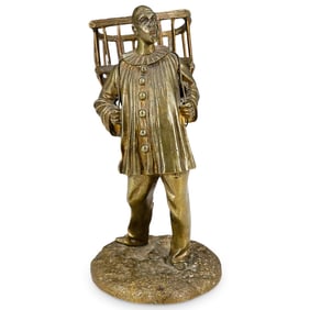 Antique Gilt Bronze Jester Sculpture