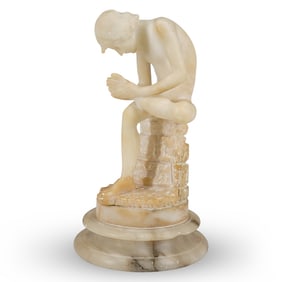 Antique Italian Alabaster "The Thorn-Puller" Statue