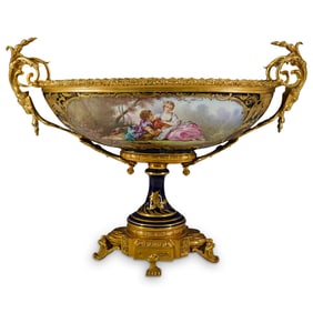 Antique Sevres Porcelain Footed Centerpiece