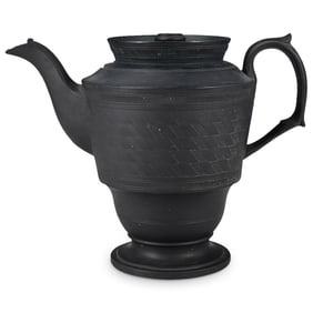 Early 19th Century Spode Black Bisque Basalt Teapot