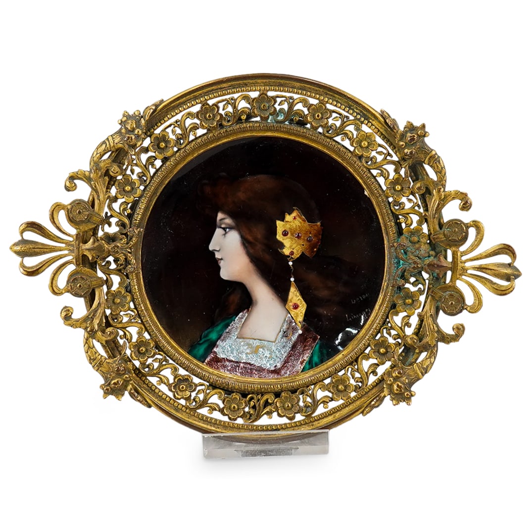Antique French Limoges Hand Painted Enamel Tray (1 of 6)