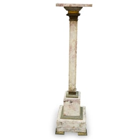Antique French Marble & Bronze Pedestal