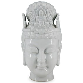 Chinese Blanc De Chine Porcelain Guan Yin Head