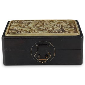 Chinese Carved Hardstone Dragon Box