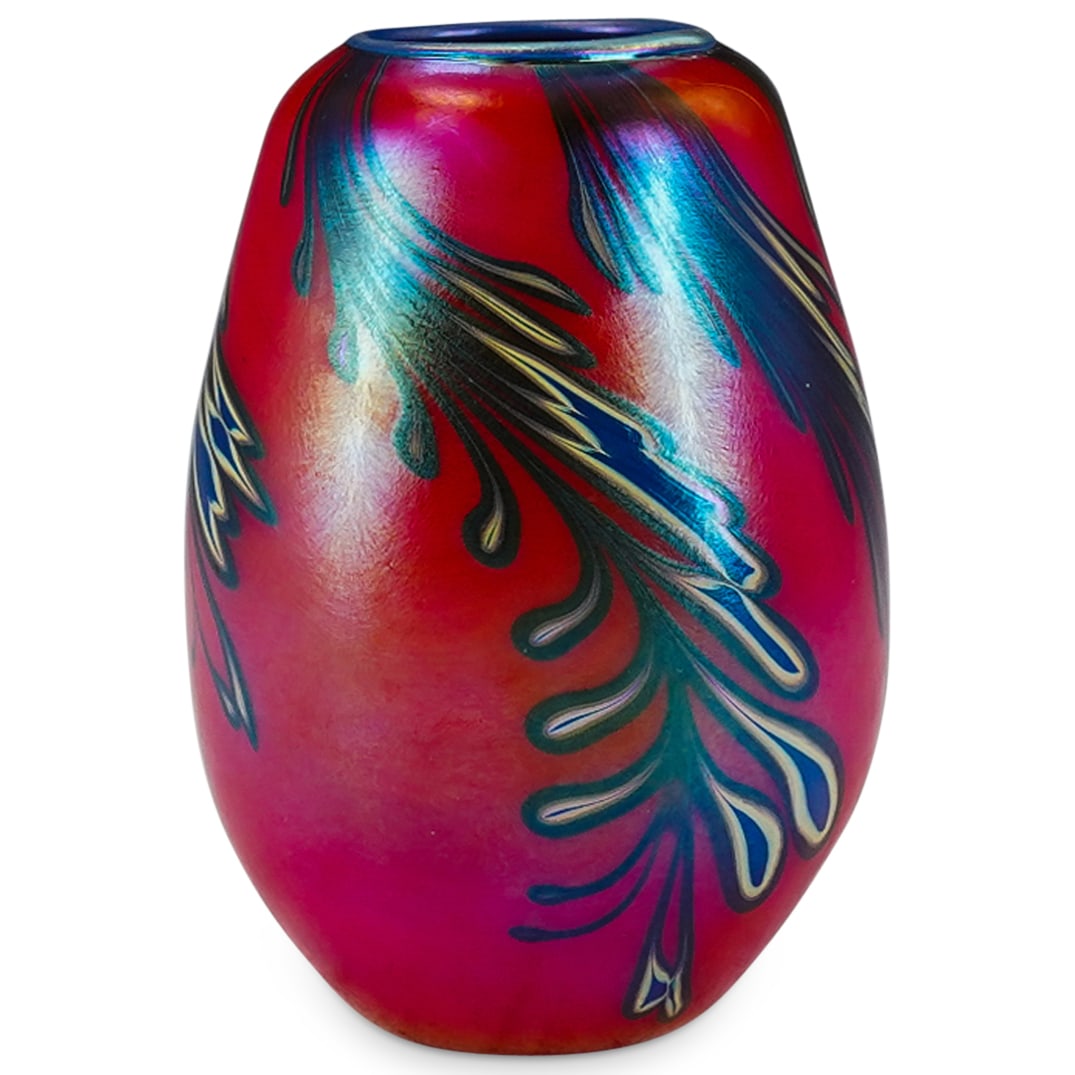Charles Lotton (American, 1935-2021) Red Art Glass Vase (1 of 6)