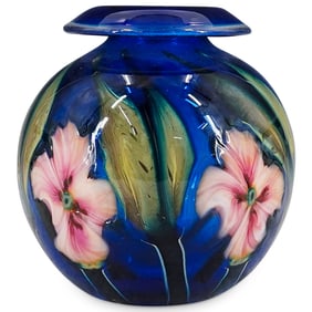Charles Lotton Cobalt Multi Flora Glass Vase
