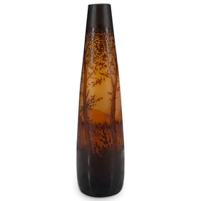 Antique French D'Argental Cameo Glass Vase