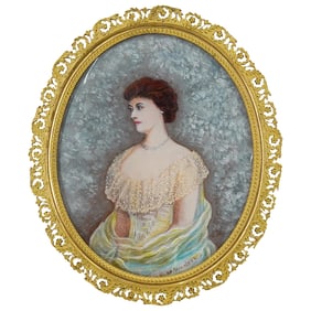 Antique Miniature Hand Painted Lady's Portrait