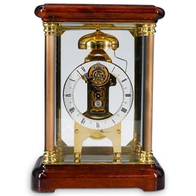 Vintage Brass Skeleton Mechanical Mantel Clock