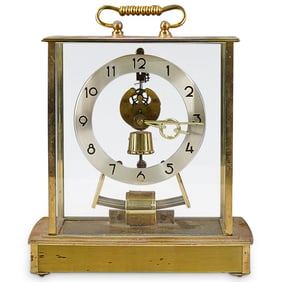 Kieninger and Obergfell Howard Miller Gilt Bronze Skeleton Clock