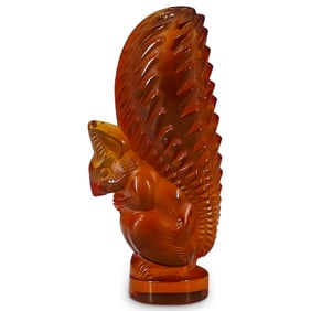 Lalique Amber Glass Squirrel