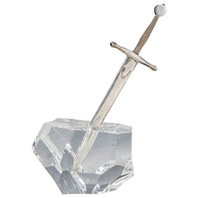 Steuben Art Glass Excalibur Paperweight
