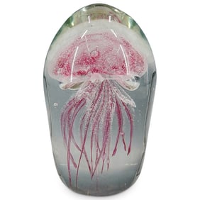 Art Glass Jellyfish Paperweight