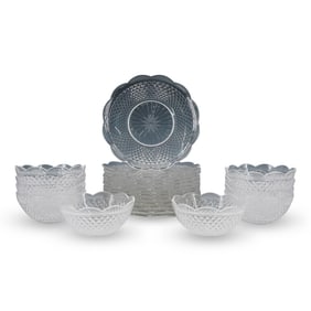 (24 Pc) Villeroy & Boch Cut Crystal Bowls / Plates Set