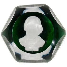 Baccarat Cameo Crystal Paperweight