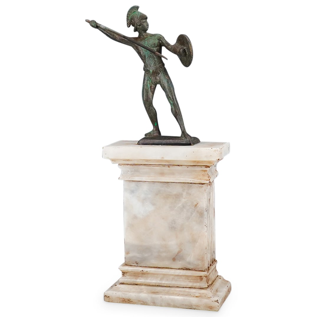 Bronze 'Achilles' Warrior Statue On Marble Plinth (1 of 7)