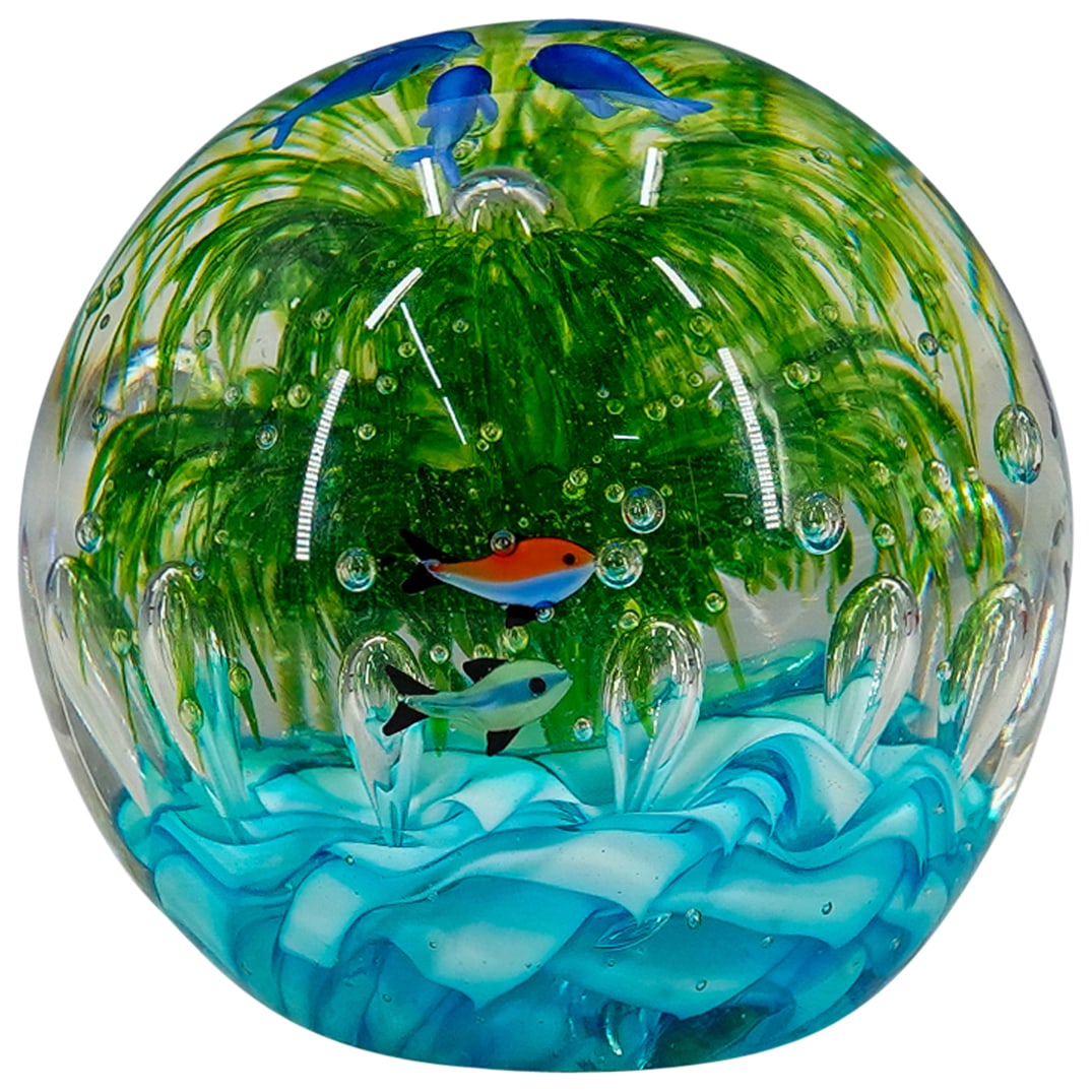 Murano Glass Spherical Aquarium Paperweight (1 of 6)