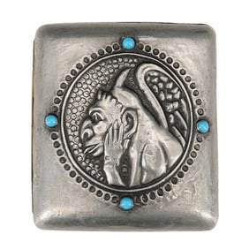 Vintage Pewter Devil Cigarette Case